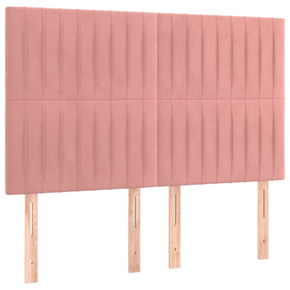 Giroletto a Molle con Materasso Rosa 140x190 cm in Velluto | homemem39