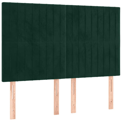 Giroletto a Molle con Materasso Verde Scuro 140x200 cm Velluto | homemem39