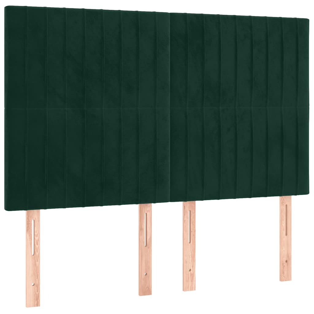 Giroletto a Molle con Materasso Verde Scuro 140x200 cm Velluto