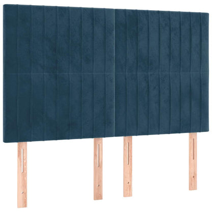 Giroletto a Molle con Materasso Blu Scuro 140x200 cm in Velluto