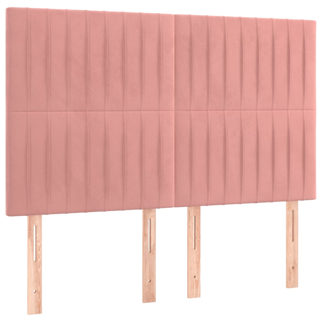Giroletto a Molle con Materasso Rosa 140x200 cm in Velluto | homemem39