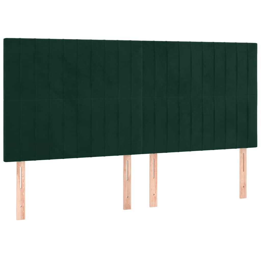 Giroletto a Molle con Materasso Verde Scuro 160x200 cm Velluto | homemem39