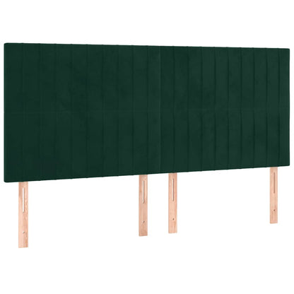 Giroletto a Molle con Materasso Verde Scuro 160x200 cm Velluto