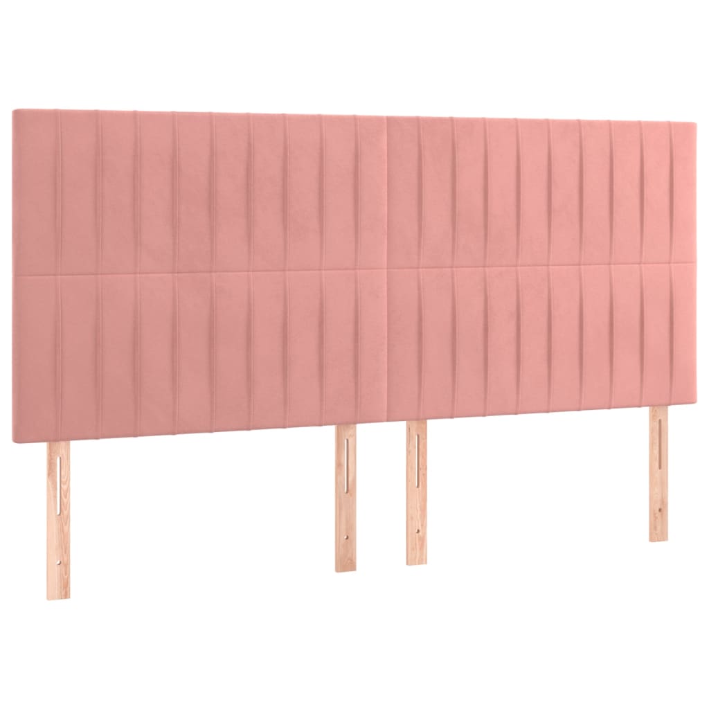 Giroletto a Molle con Materasso Rosa 160x200 cm in Velluto | homemem39