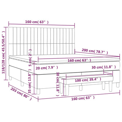 Giroletto a Molle con Materasso Rosa 160x200 cm in Velluto | homemem39