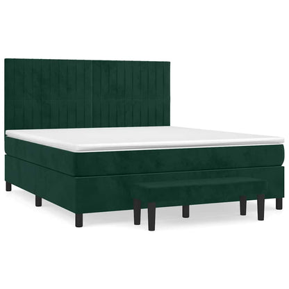 Giroletto a Molle con Materasso Verde Scuro 180x200 cm Velluto | homemem39