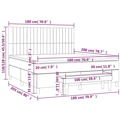 Giroletto a Molle con Materasso Blu Scuro 180x200 cm in Velluto | homemem39