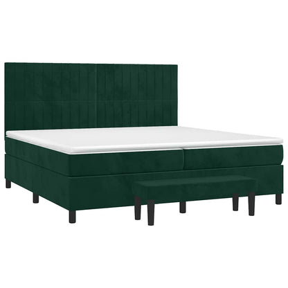 Giroletto a Molle con Materasso Verde Scuro 200x200 cm Velluto | homemem39