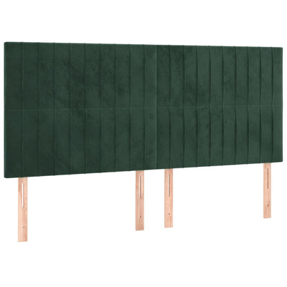 Giroletto a Molle con Materasso Verde Scuro 200x200 cm Velluto