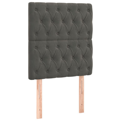 Giroletto a Molle con Materasso Grigio Scuro 80x200 cm Velluto | homemem39