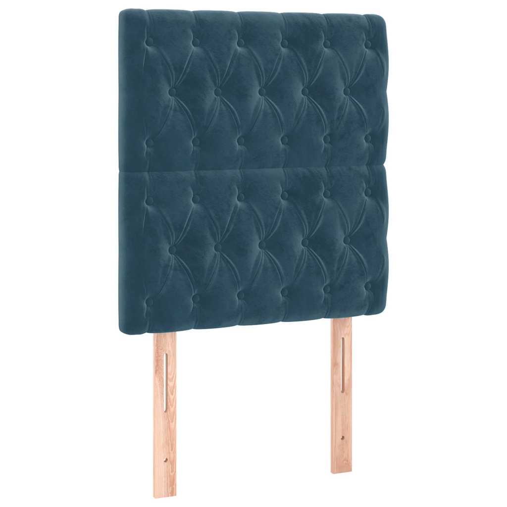 Giroletto a Molle con Materasso Blu Scuro 80x200 cm in Velluto | homemem39