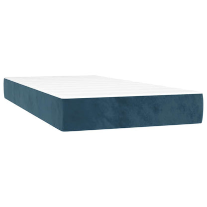 Giroletto a Molle con Materasso Blu Scuro 80x200 cm in Velluto | homemem39