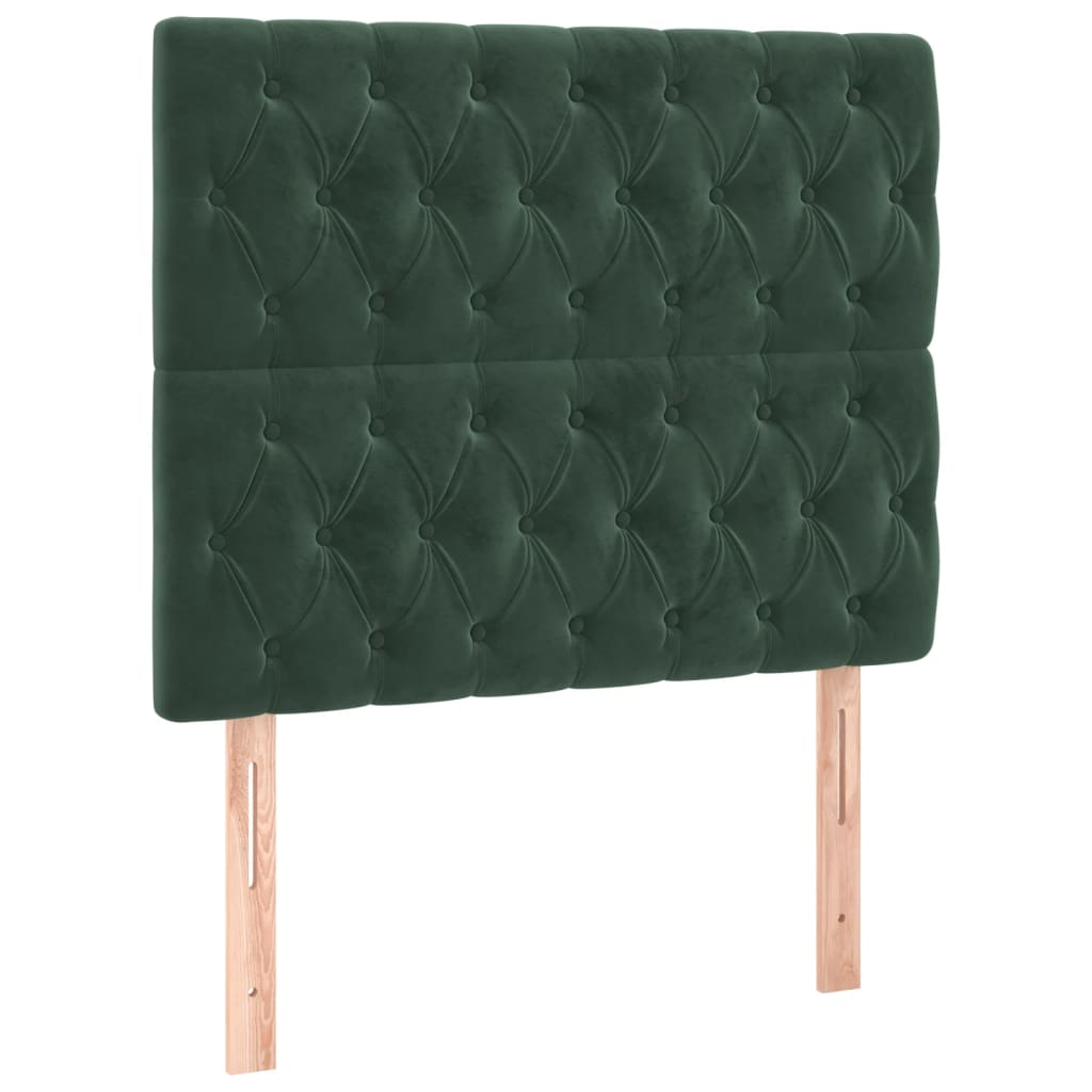 Giroletto a Molle con Materasso Verde Scuro 90x190 cm Velluto