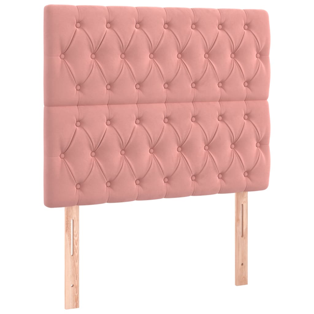 Giroletto a Molle con Materasso Rosa 90x190 cm in Velluto | homemem39