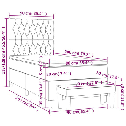 Giroletto a Molle con Materasso Rosa 90x200 cm in Velluto