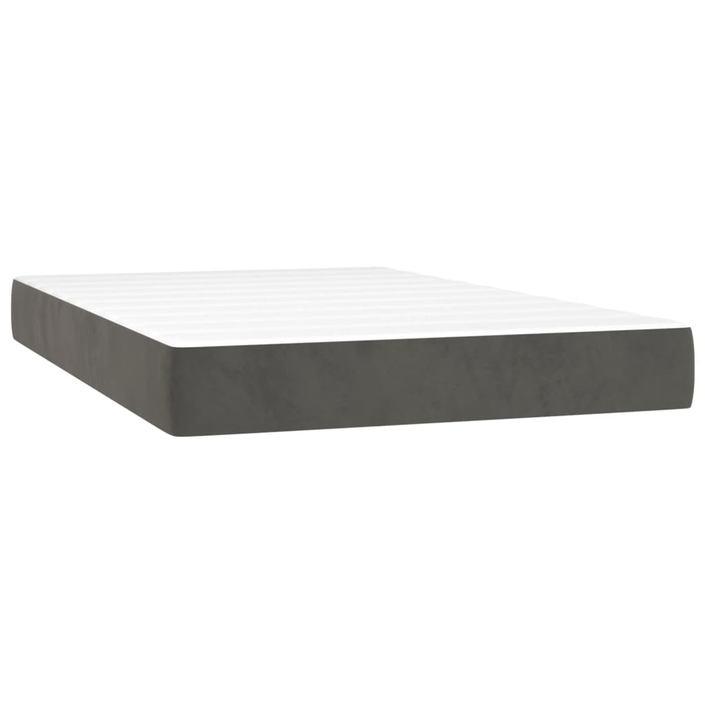 Giroletto a Molle con Materasso Grigio Scuro 120x200 cm Velluto | homemem39