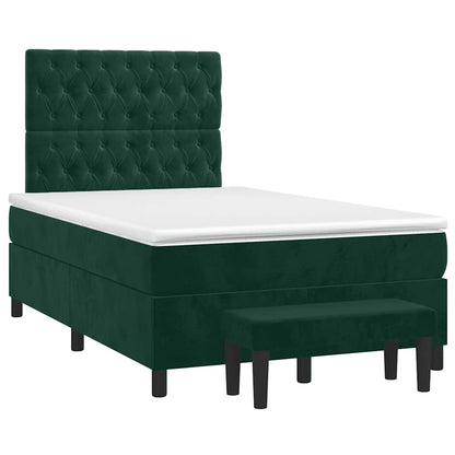 Giroletto a Molle con Materasso Verde Scuro 120x200 cm Velluto | homemem39