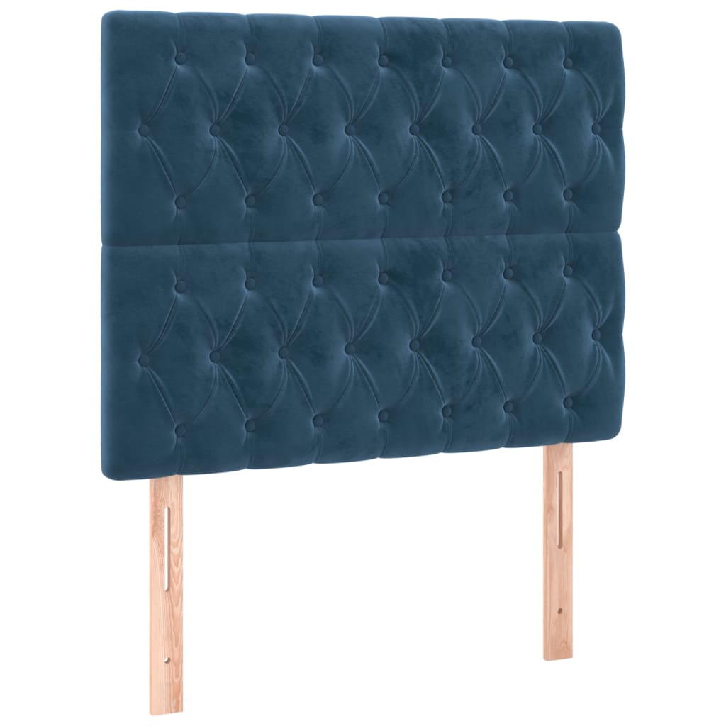 Giroletto a Molle con Materasso Blu Scuro 120x200 cm in Velluto
