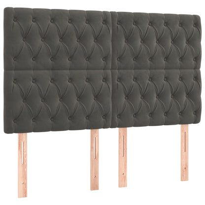 Giroletto a Molle con Materasso Grigio Scuro 140x190 cm Velluto | homemem39