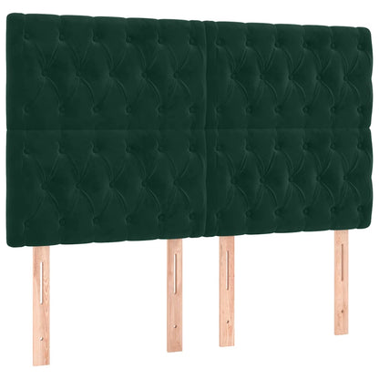 Giroletto a Molle con Materasso Verde Scuro 140x190 cm Velluto