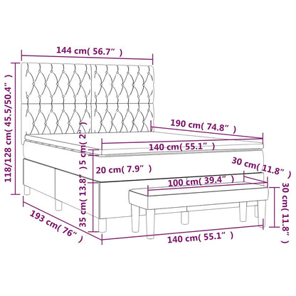 Giroletto a Molle con Materasso Verde Scuro 140x190 cm Velluto | homemem39