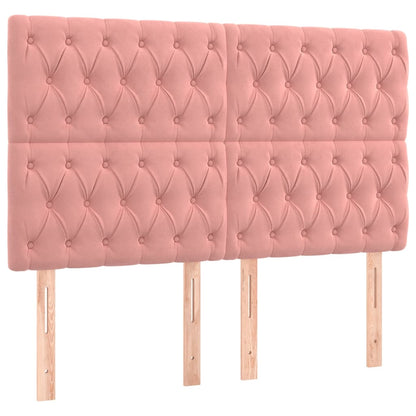 Giroletto a Molle con Materasso Rosa 140x190 cm in Velluto