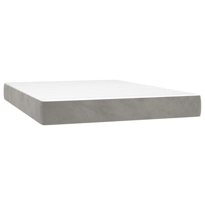 Giroletto a Molle con Materasso Grigio Chiaro 140x200cm Velluto | homemem39
