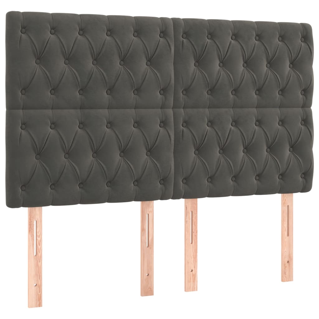 Giroletto a Molle con Materasso Grigio Scuro 140x200 cm Velluto | homemem39