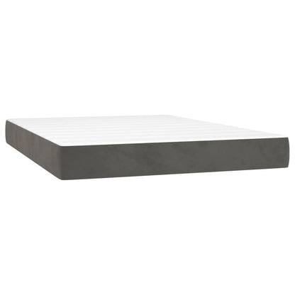 Giroletto a Molle con Materasso Grigio Scuro 140x200 cm Velluto | homemem39