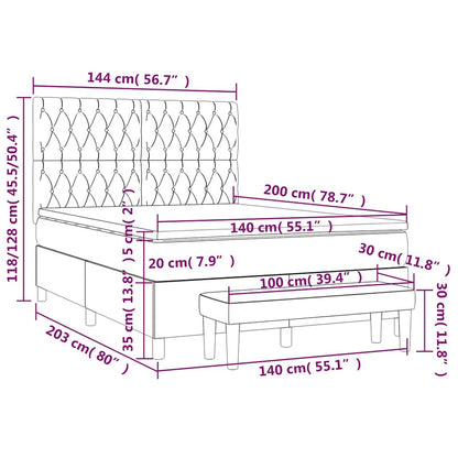 Giroletto a Molle con Materasso Verde Scuro 140x200 cm Velluto | homemem39