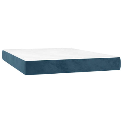 Giroletto a Molle con Materasso Blu Scuro 140x200 cm in Velluto | homemem39
