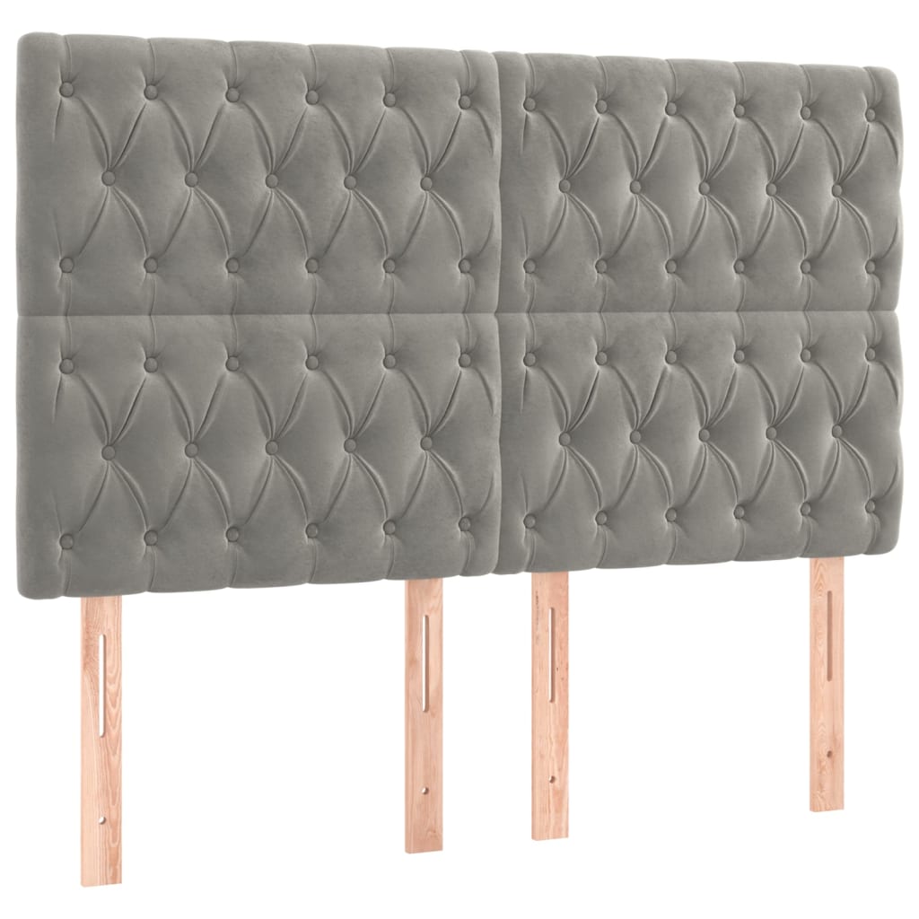 Giroletto a Molle con Materasso Grigio Chiaro 160x200cm Velluto | homemem39