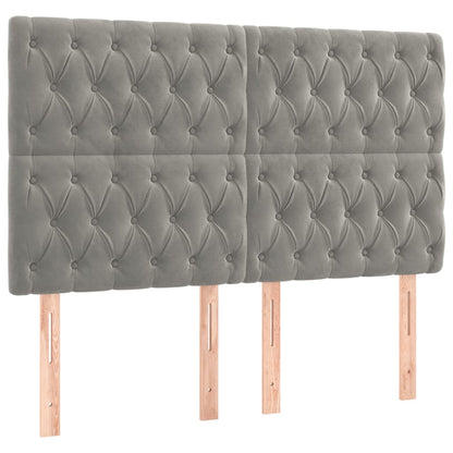 Giroletto a Molle con Materasso Grigio Chiaro 160x200cm Velluto | homemem39