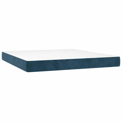 Giroletto a Molle con Materasso Blu Scuro 160x200 cm in Velluto | homemem39