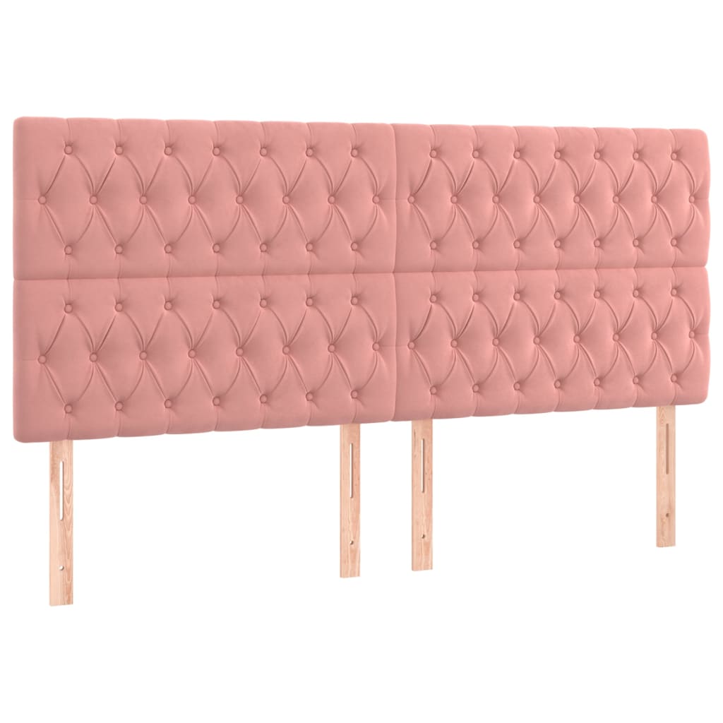 Giroletto a Molle con Materasso Rosa 180x200 cm in Velluto | homemem39