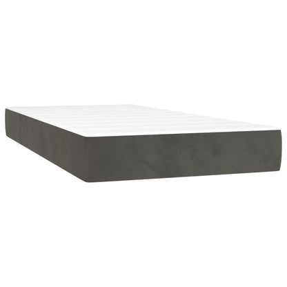 Giroletto a Molle con Materasso Grigio Scuro 200x200 cm Velluto | homemem39