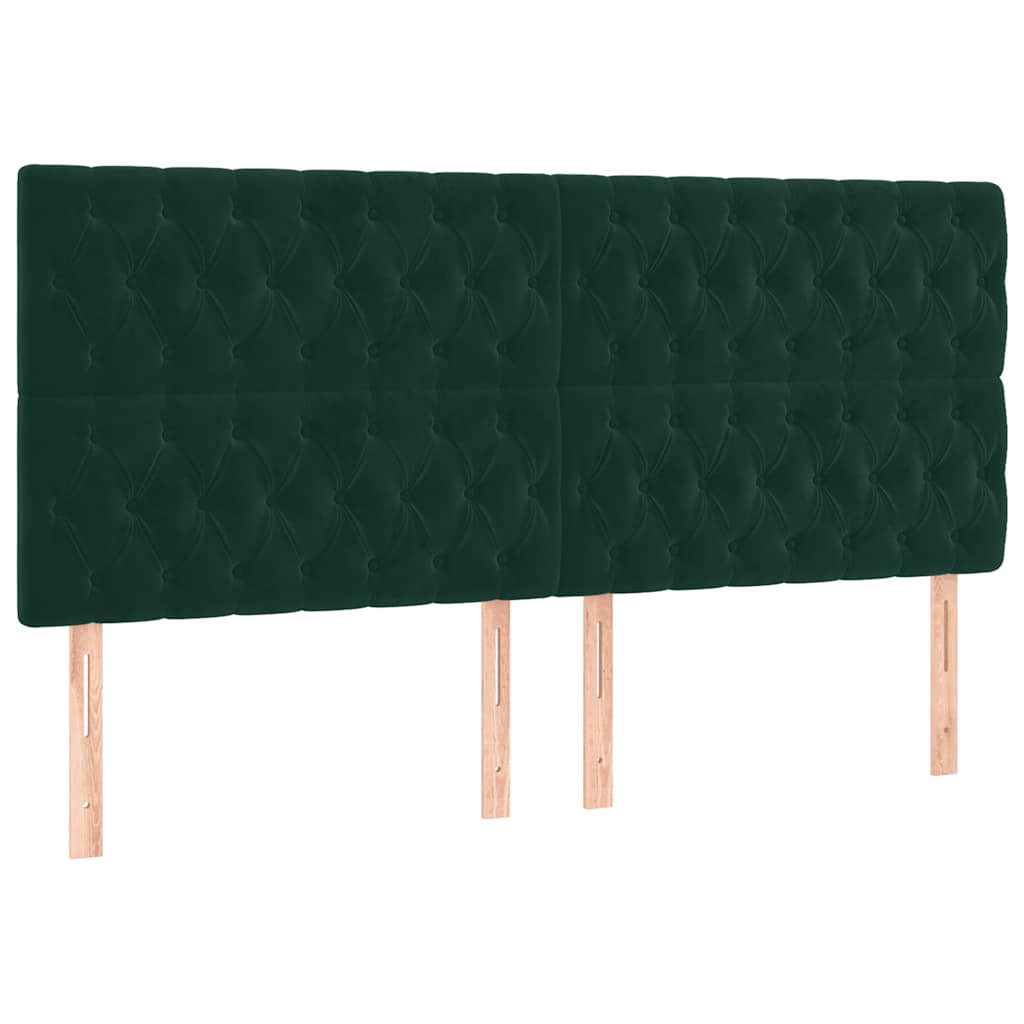 Giroletto a Molle con Materasso Verde Scuro 200x200 cm Velluto | homemem39