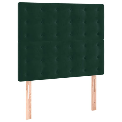 Giroletto a Molle con Materasso Verde Scuro 80x200 cm Velluto