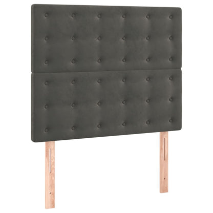Giroletto a Molle con Materasso Grigio Scuro 90x190 cm Velluto