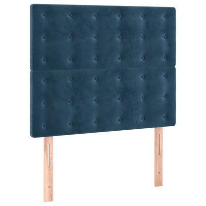 Giroletto a Molle con Materasso Blu Scuro 100x200 cm in Velluto