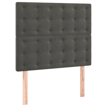 Giroletto a Molle con Materasso Grigio Scuro 120x200 cm Velluto