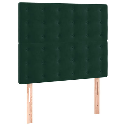 Giroletto a Molle con Materasso Verde Scuro 120x200 cm Velluto