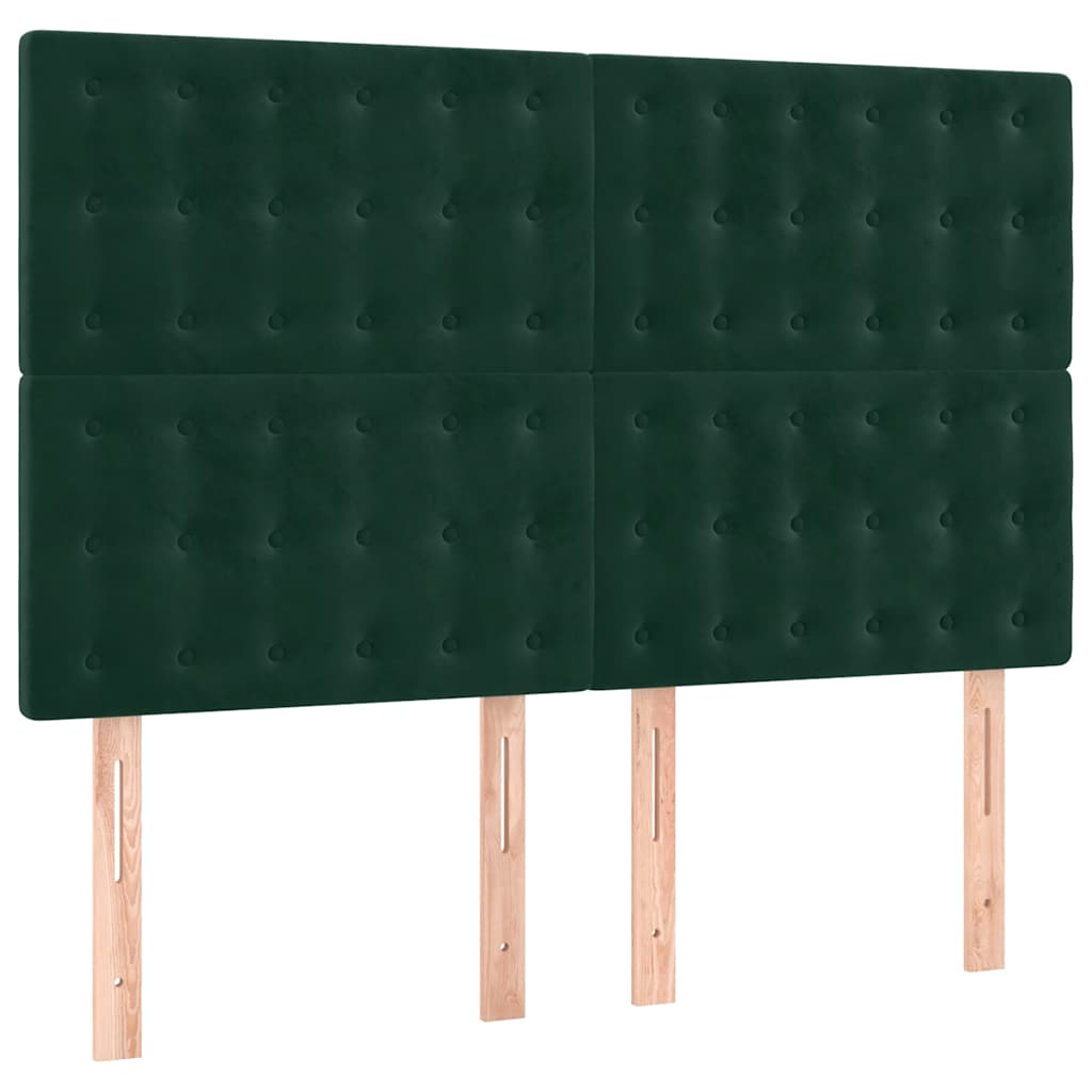 Giroletto a Molle con Materasso Verde Scuro 140x190 cm Velluto