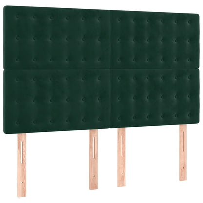 Giroletto a Molle con Materasso Verde Scuro 140x190 cm Velluto