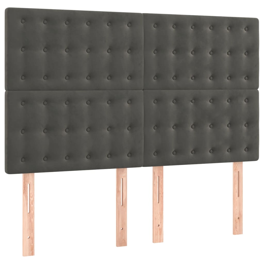 Giroletto a Molle con Materasso Grigio Scuro 140x200 cm Velluto | homemem39