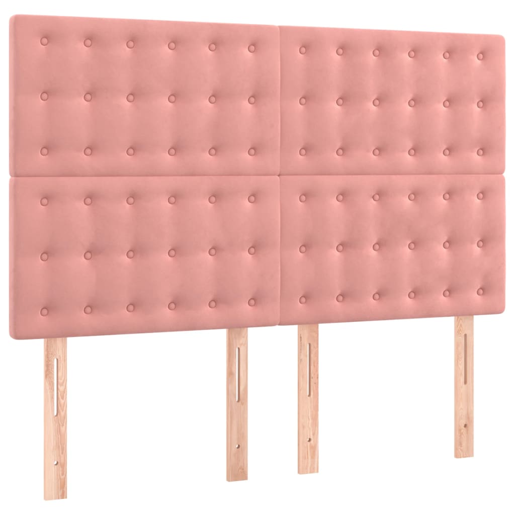 Giroletto a Molle con Materasso Rosa 140x200 cm in Velluto