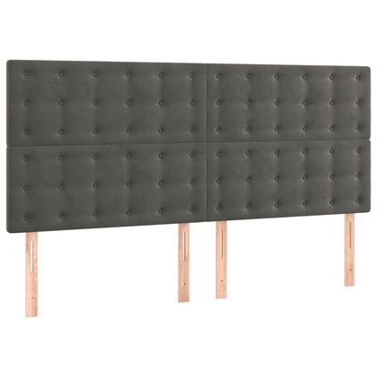 Giroletto a Molle con Materasso Grigio Scuro 160x200 cm Velluto | homemem39