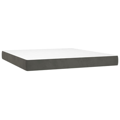 Giroletto a Molle con Materasso Grigio Scuro 160x200 cm Velluto | homemem39