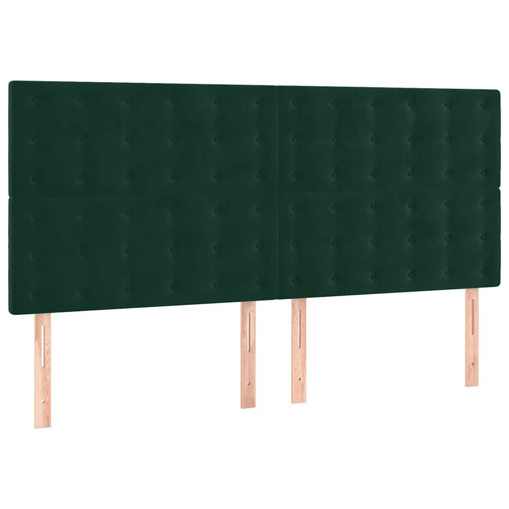 Giroletto a Molle con Materasso Verde Scuro 160x200 cm Velluto