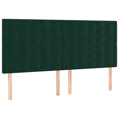 Giroletto a Molle con Materasso Verde Scuro 160x200 cm Velluto